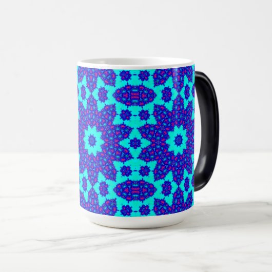 Mug Magique Blue kaleidoscope flourished (Devant droit)
