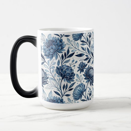 Mug Magique Blue Peony Garden Watercolor (Gauche)