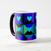 Mug Magique Boîtes de cœurs bleus (Devant gauche)