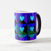 Mug Magique Boîtes de cœurs bleus (Devant droit)