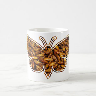Mug Magique Bombyx Mori Silk Moth Cycle de vie Silhouette