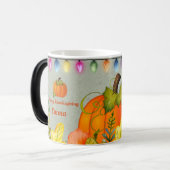 Mug Magique Bon thanksgiving Citrouille Feuille Automne (Devant gauche)