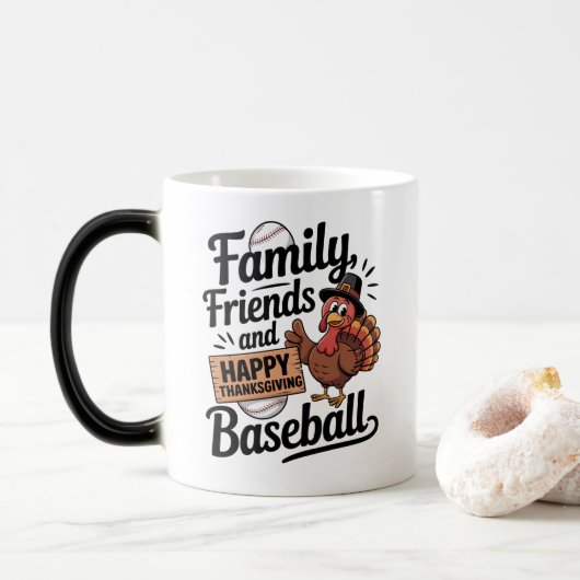 Mug Magique Bon thanksgiving Feuilles d'automne (Avec donut)