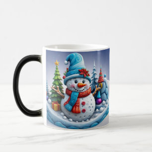 Mug Magique Bonhomme de neige dans un paysage d'hiver -