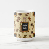 Mug Magique Bonjour automne avec les feuilles d'automne (Centre)