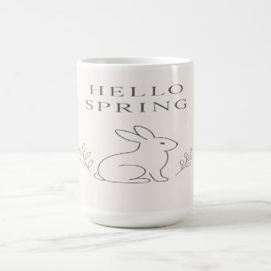 Mug Magique Bonjour Ligne Artistique Minimaliste de Lapin de P