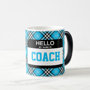 Mug Magique Bonjour Mon Nom Est COACH Nametag Sports Blue Plai