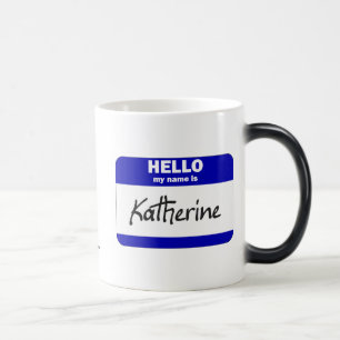Mug Magique Bonjour mon nom est Katherine (bleue)