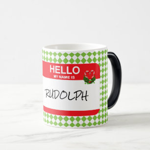 Mug Magique Bonjour Mon Nom Est Rudolph Nametag Festif Noël