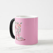 Mug Magique bottes de cowboy roses (Devant gauche)