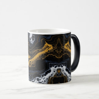 Mug Magique Bouchons de café Abstraits de luxe - Noir, Or & Bl