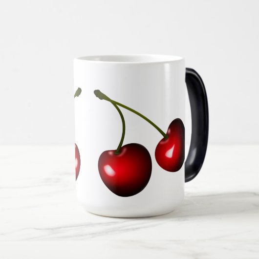 Mug Magique Boue de cerises rouges (Devant droit)