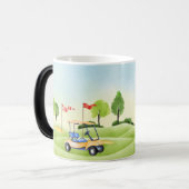 Mug Magique Bouge de café de Golfer (Devant gauche)