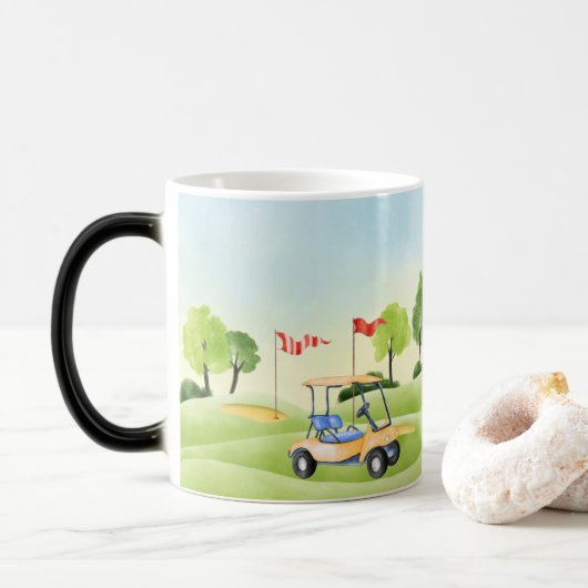 Mug Magique Bouge de café de Golfer (Avec donut)