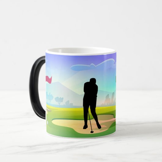 Mug Magique Bouge de café de Golfer (Devant gauche)