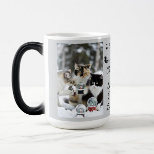 Mug Magique Boule à neige de chat, Noms d'image Texte, Personn