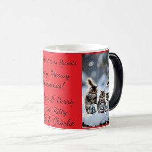 Mug Magique Boule à neige de chat, Noms d'image Texte, Personn