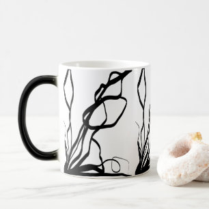 Mug Magique Bouquet Blanc : Abstrait blanc & noir