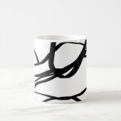 Mug Magique Bouquet Blanc : Abstrait Blanc & Noir (Centre)