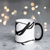 Mug Magique Bouquet Blanc : Abstrait Blanc & Noir