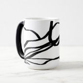 Mug Magique Bouquet Blanc : Abstrait blanc & noir (Devant gauche)