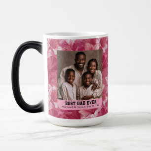Mug Magique Bouquet d'Amaryllis rose Hommage au papa chat