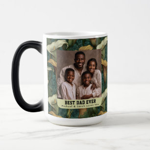 Mug Magique Bouquet de callas boho Photo de premier papa