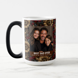 Mug Magique Bouquet de tournesols Cottagecore Papa Photo Stanl