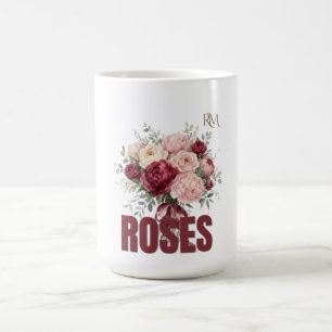 Mug Magique Bouquet Floral de Roses Romantiques Dessin de Fleu