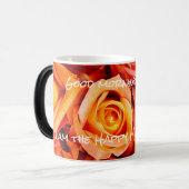 Mug Magique Bouquet Rose orange (Devant gauche)