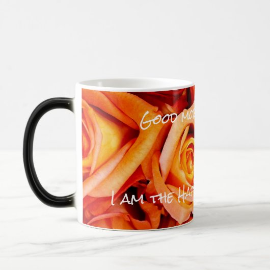 Mug Magique Bouquet Rose orange (Gauche)