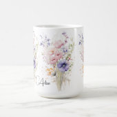Mug Magique Bouquette Fleurs sauvages Nom femme pastel pour si (Centre)