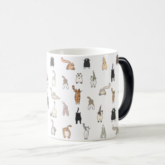 Mug Magique Boutons de chat, Dame de chat folle, Boutons de ch (Devant droit)