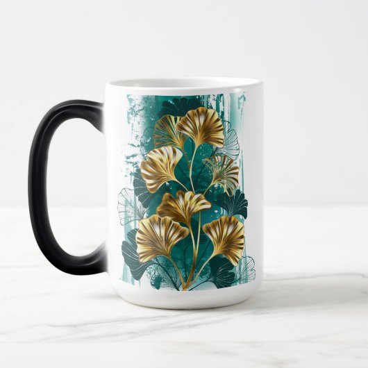 Mug Magique Branche avec Feuilles d'or Ginko Biloba (Gauche)