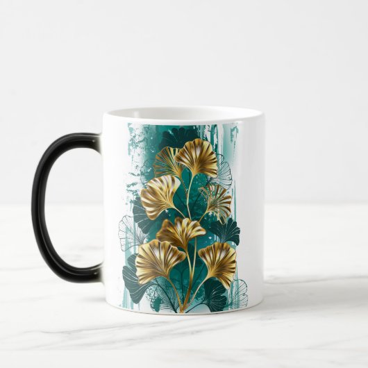 Mug Magique Branche avec Feuilles d'or Ginko Biloba (Gauche)