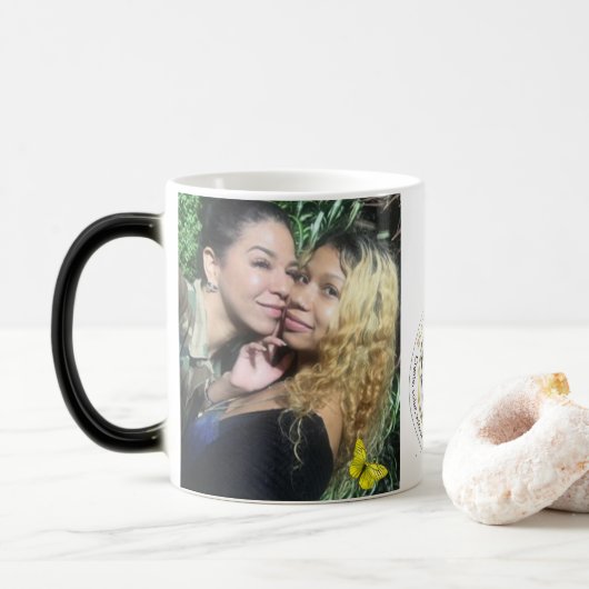 Mug Magique Brave Papillon Be the Change Personnaliser (Avec donut)