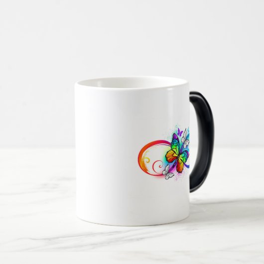 Mug Magique Bright infinity with rainbow butterfly (Devant droit)