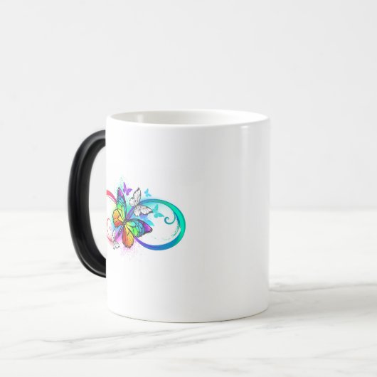 Mug Magique Bright infinity with rainbow butterfly (Devant gauche)