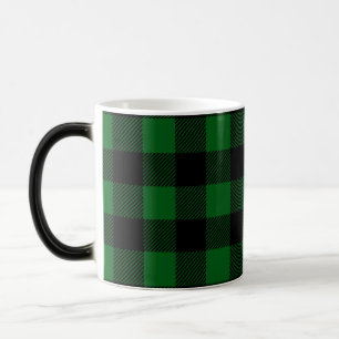 Mug Magique Buffalo Plaid Green Black Coffee