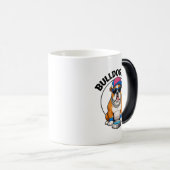 Mug Magique Bulldog King Cool Sunglasses Design (Devant droit)