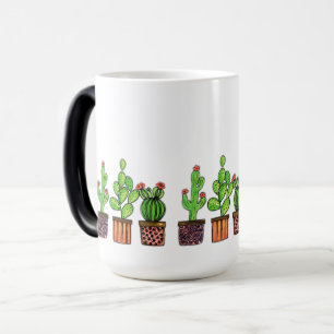 Mug Magique Cactus mignon d'aquarelle dans des pots