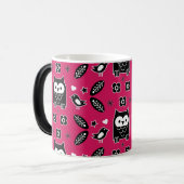 Mug Magique Cadeau d'art populaire de Chouette scandinave (Devant gauche)