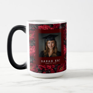 Mug Magique Cadeau de fin d'études floral de pivoines uniques