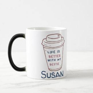 Mug Magique Cadeau de l'amateur de café Bestie sur mesure