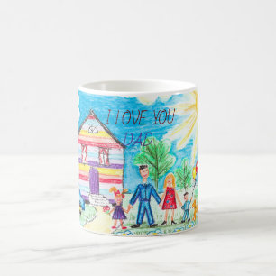 Mug Magique Cadeau de mémoire de famille de dessin d'enfant pe