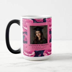 Mug Magique Cadeau floral de rose coloré pour le diplômé