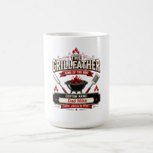 Mug Magique Cadeau personnalisé Grillfather BBQ Papa nom