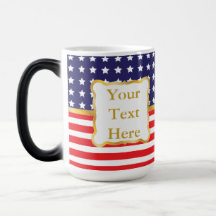 Mug Magique Cadre doré sur fond patriotique