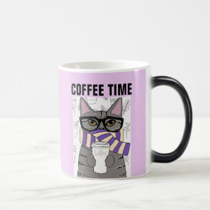MUG MAGIQUE CAFÉ CAT ART, CAFÉ HIVER TIME MUSIQUE