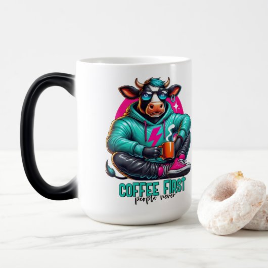 Mug Magique Café d'abord  (Avec donut)